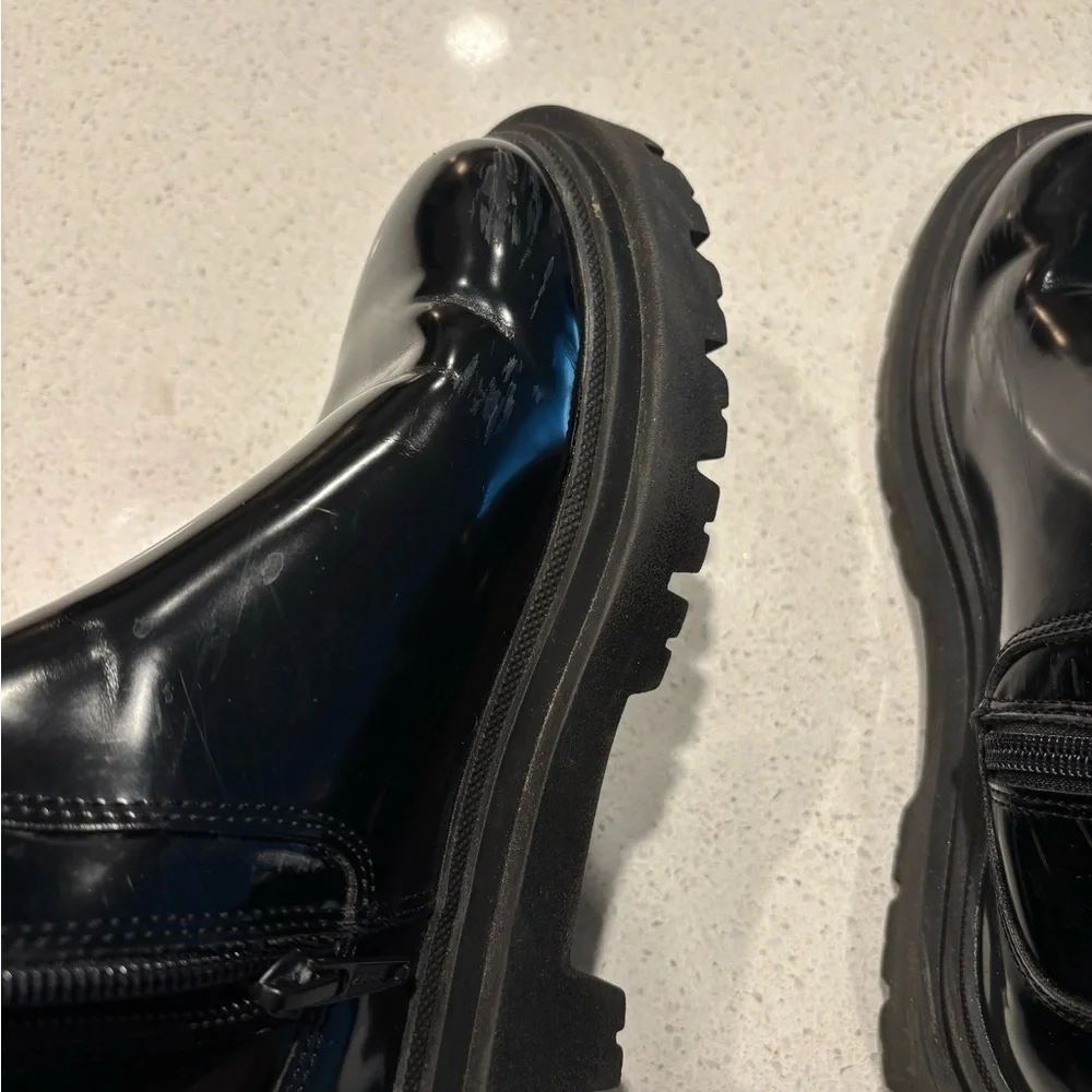 Zara Patent Leather boots, Size 4